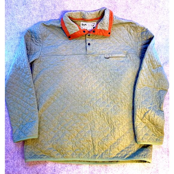 Rock Monkey Quilted Pullover, Green Size Men’s XXL, Comfortable Cotton, Snaps - Picture 4 of 7